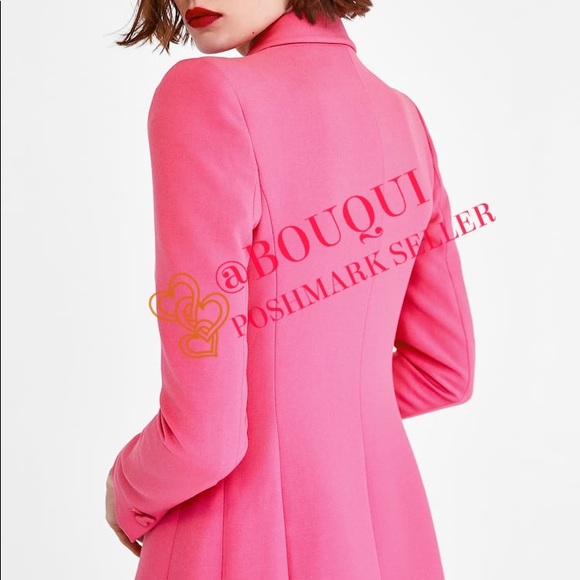 BLOGGER FAV ZARA DOUBLE BREASTED FROCK PINK BLAZER - Picture 7 of 15